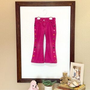 Gymboree EUC 2009 All About Buttons line Pink Pizzazz Flower Corduroy Pants Sz 4